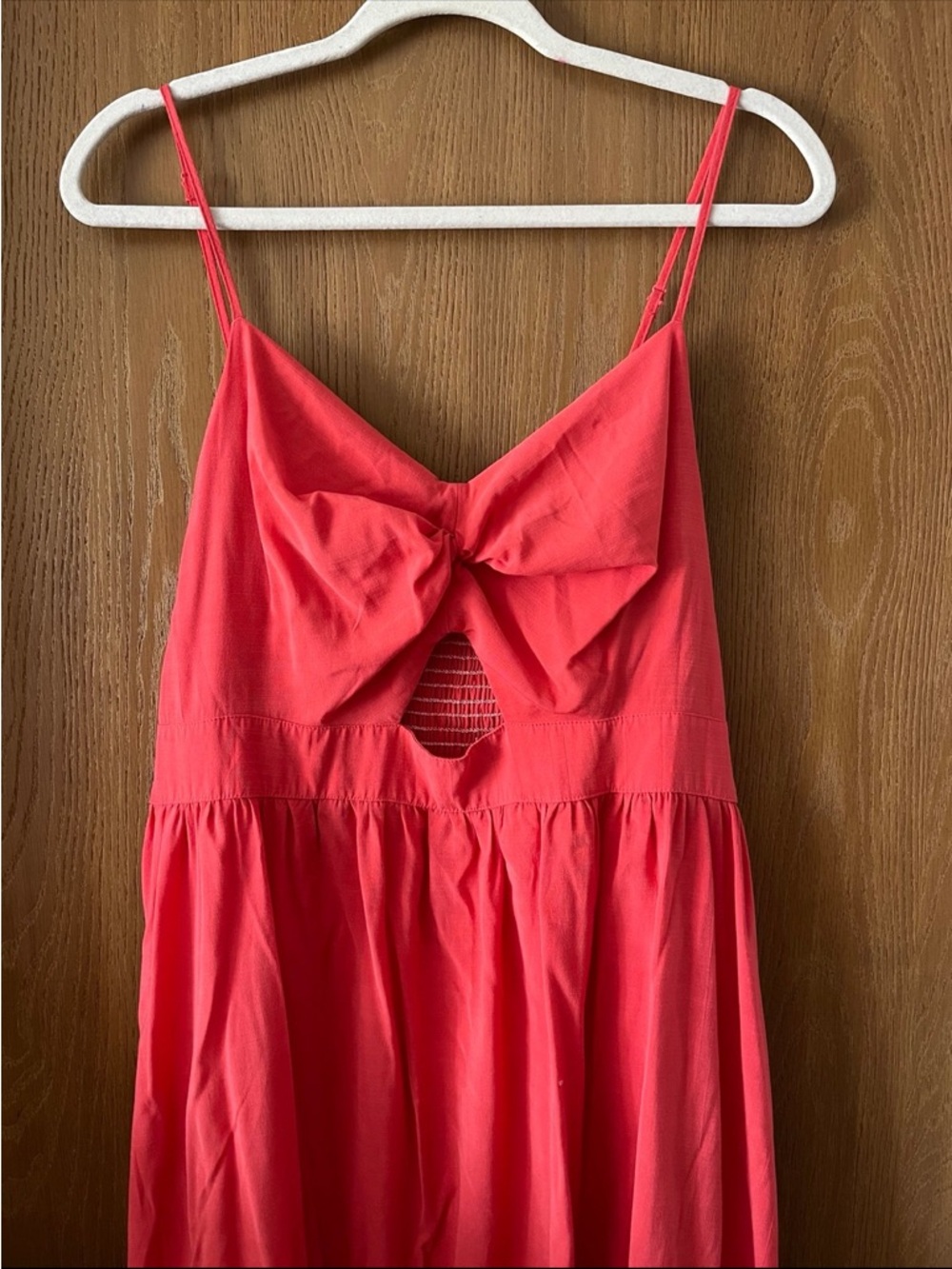 Nine West High-Lo Hem Tank Spaghetti Strap Dress w/ Cutout Coral Color Size XL